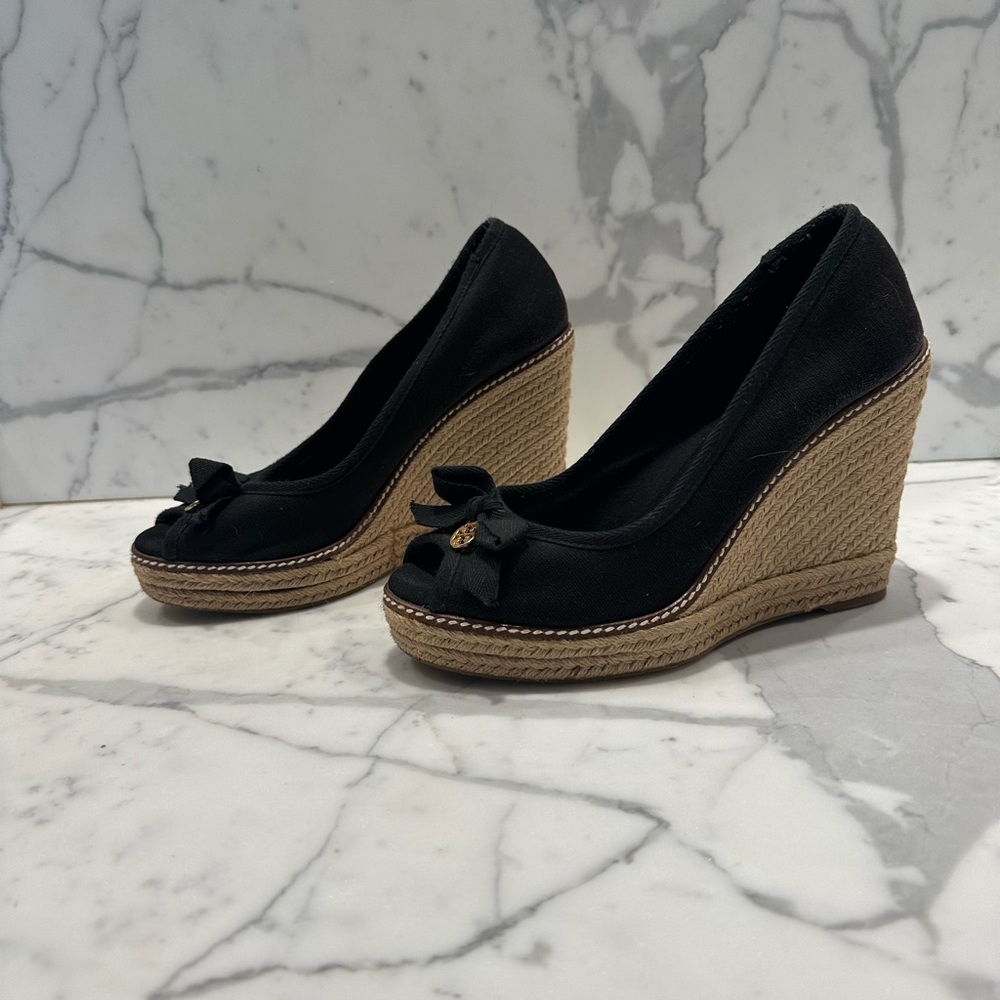 Tory Burch black wedge sandal